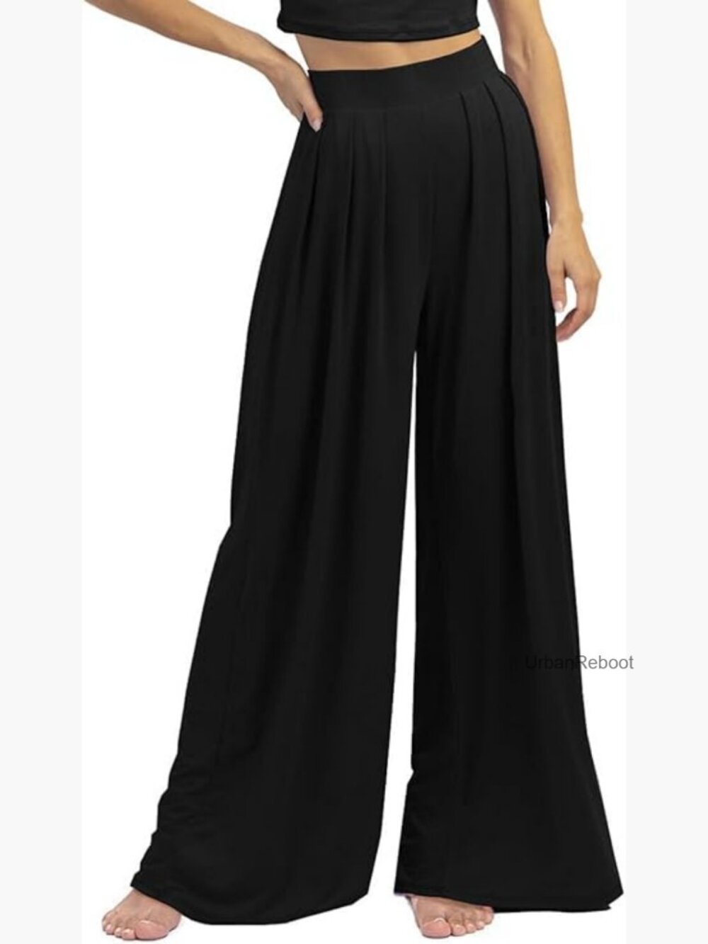 Wide Leg Palazzo Pants High Waisted Elastic Lounge Pants Comfy